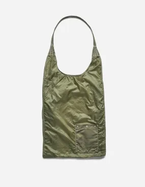 5073 Upcycled Rollaway Shopping Bag Olive