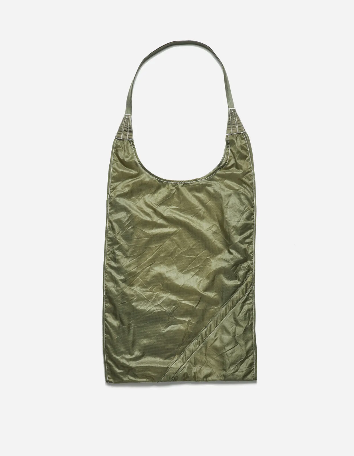 5073 Upcycled Rollaway Shopping Bag Olive