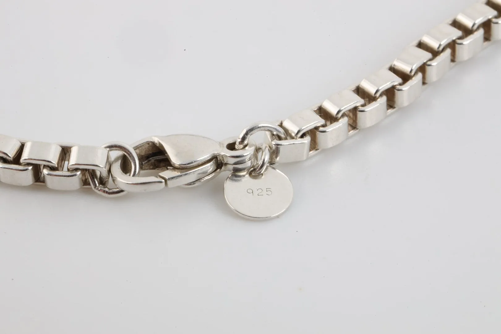 7.5" Tiffany & Co. 925 Silver Venetian Box Chain Bracelet (12.08g.)