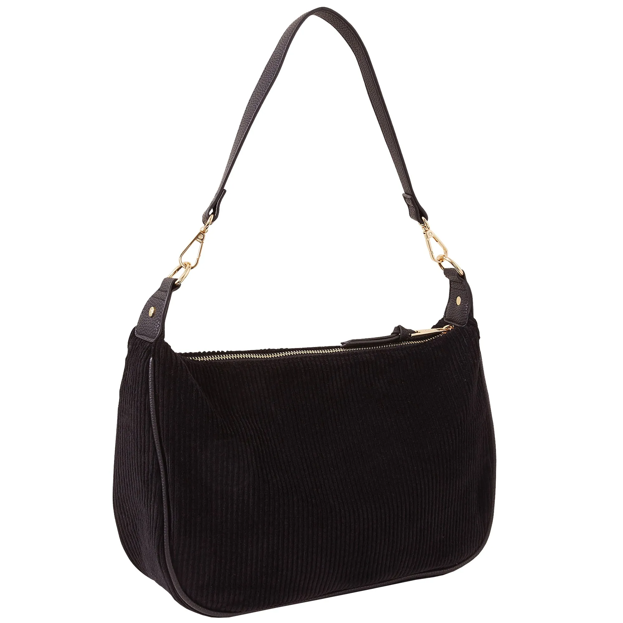 Accessorize London Women's Black Cotton Cord Shoulder Bag