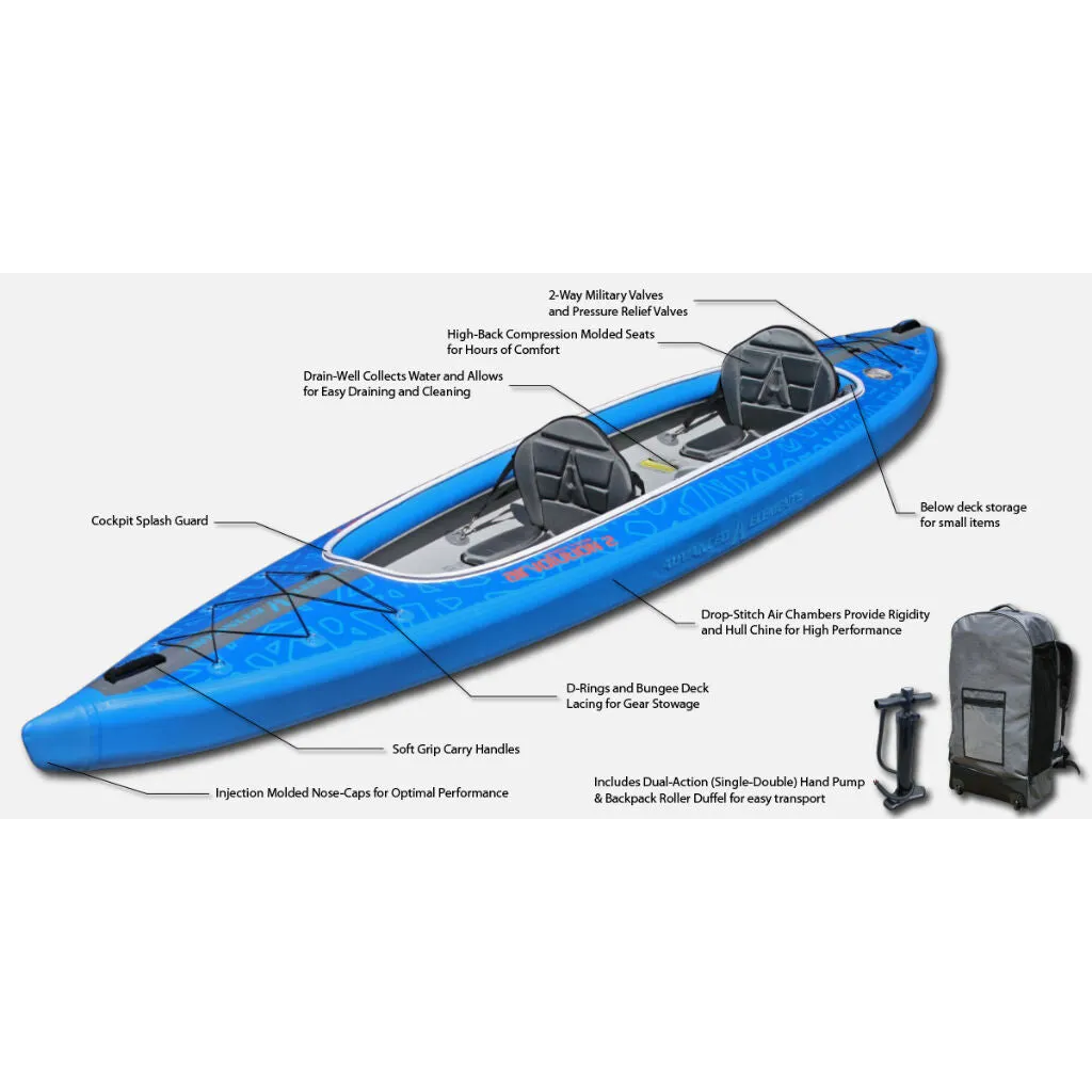 Advanced Elements AirVolution 2 Person Drop-Stitch Inflatable Kayak | Blue