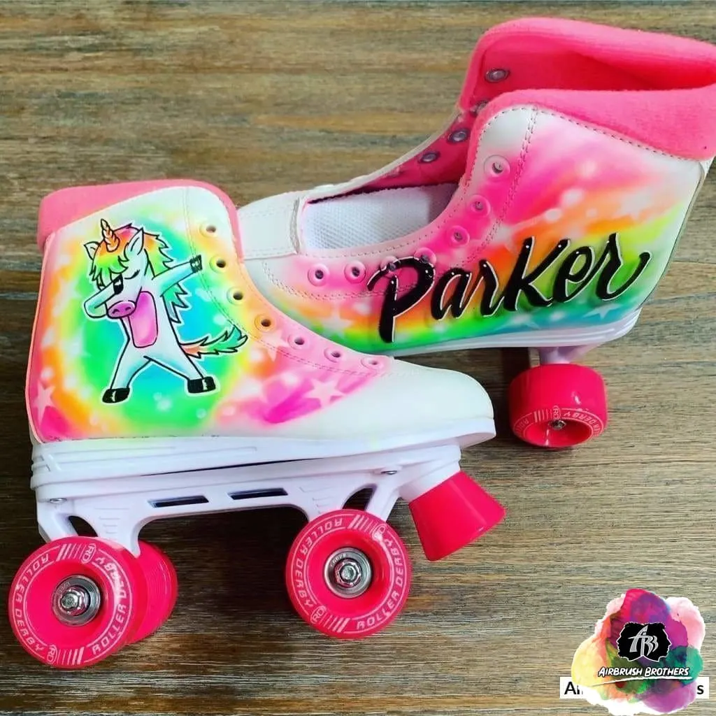 Airbrush Unicorn Roller Skates Design