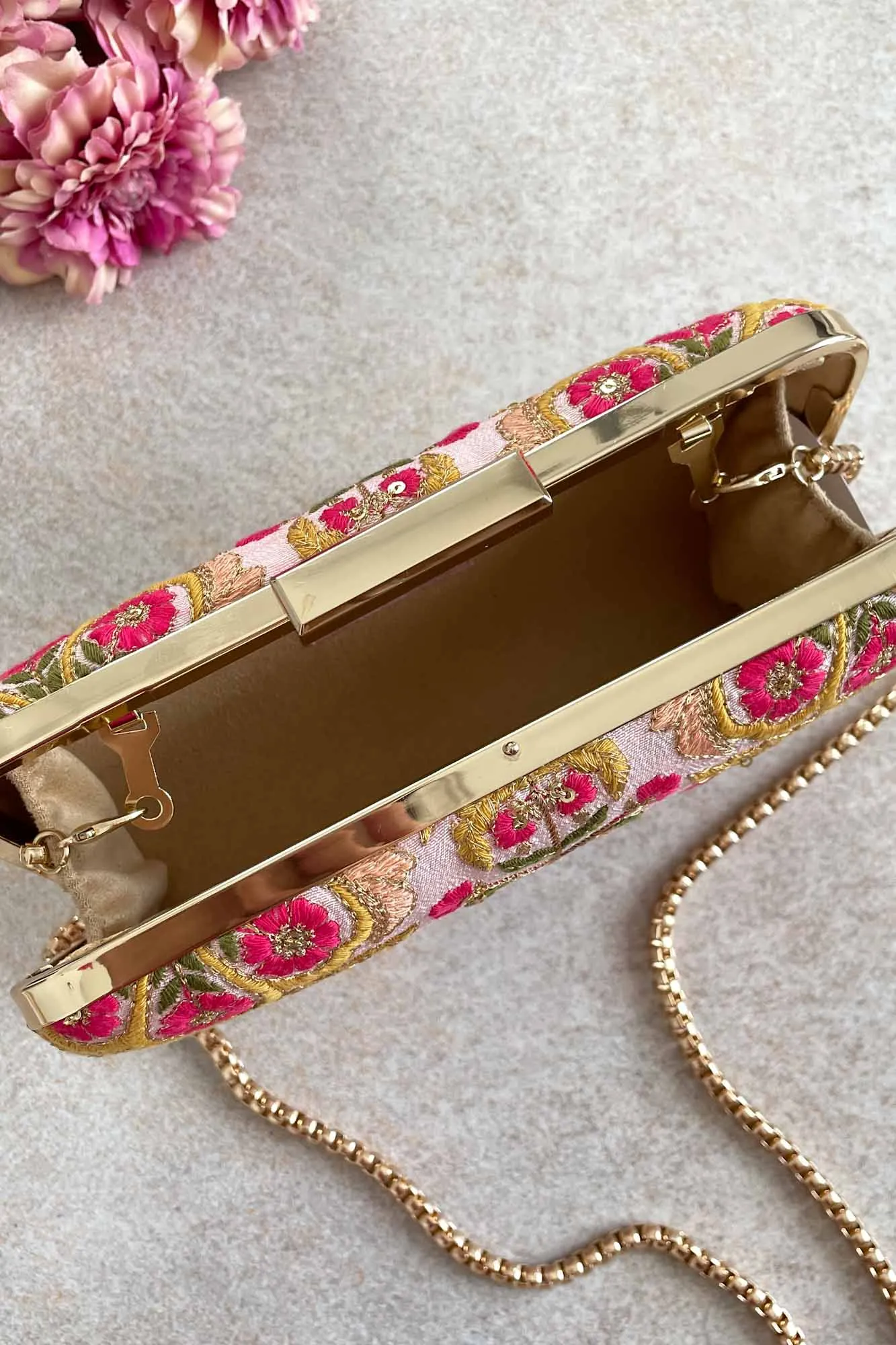 Alanna Pink Box Clutch