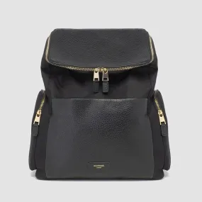 Alyssa Leather Diaper Bag - Black & Gold