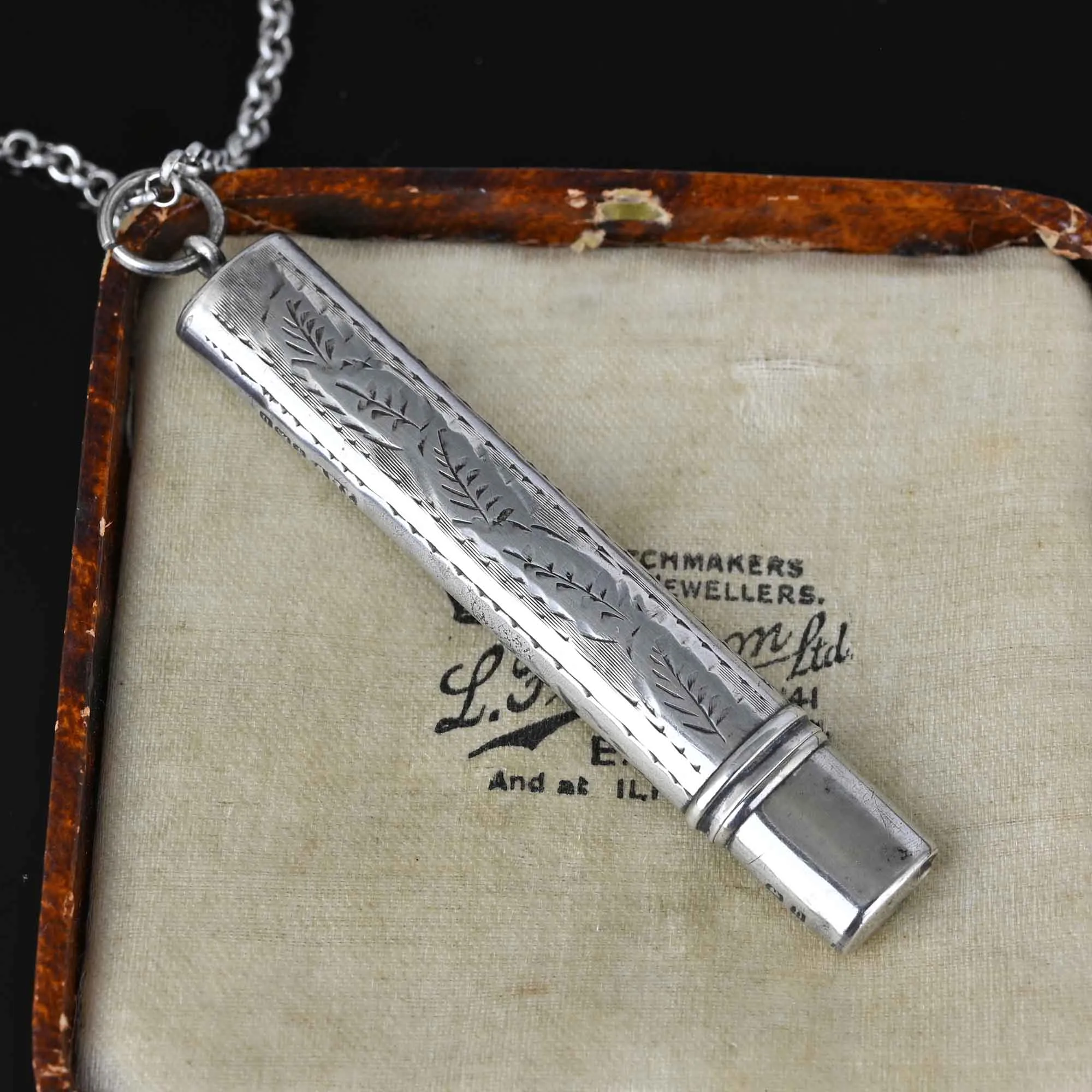 Antique Edwardian Working Pencil Sterling Silver Pendant