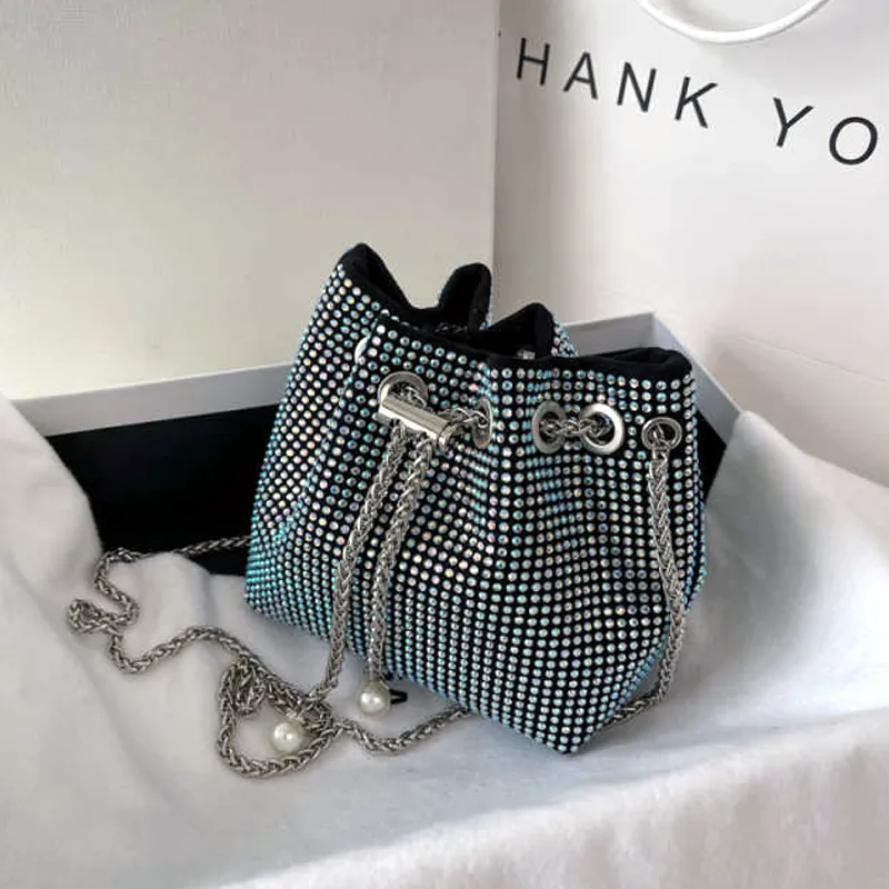 Big Rhinestone Glamorous Black Series Bucket Potli Bag