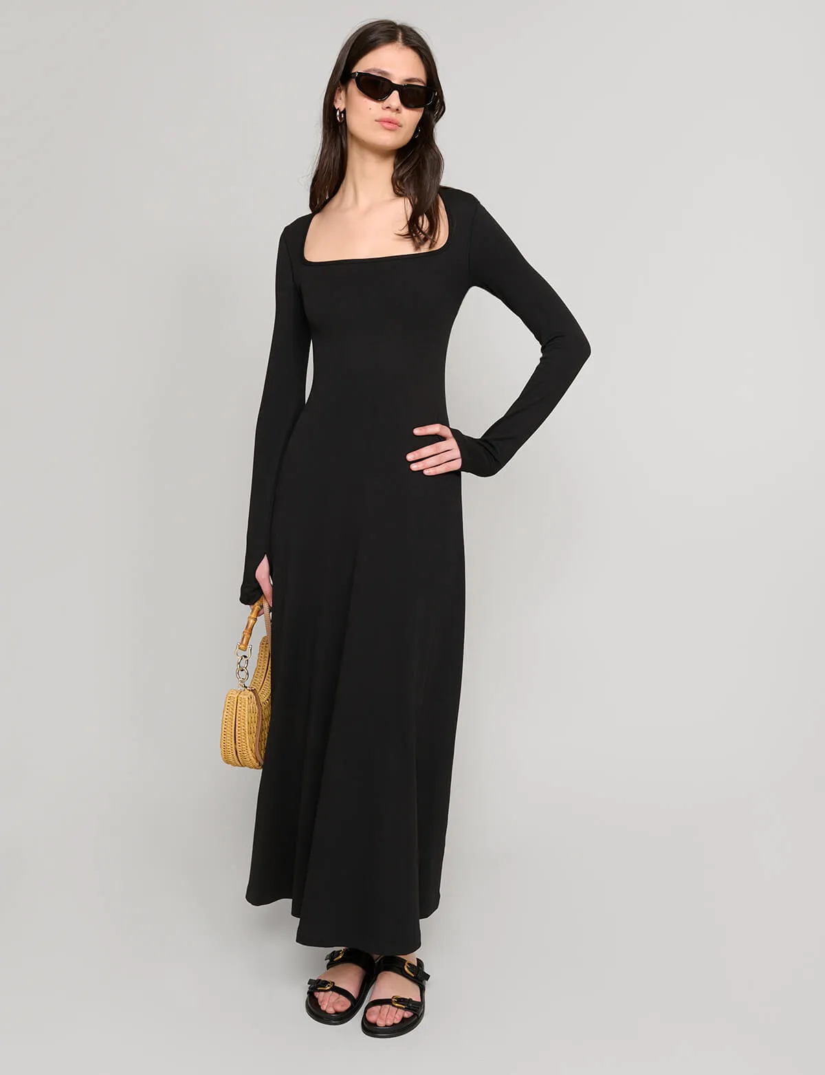 Black Jersey Maxi Dress