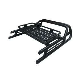 Black SUS201 Long Arm Roll Bar inc Cargo Basket Rack for Nissan Navara NP300 15 