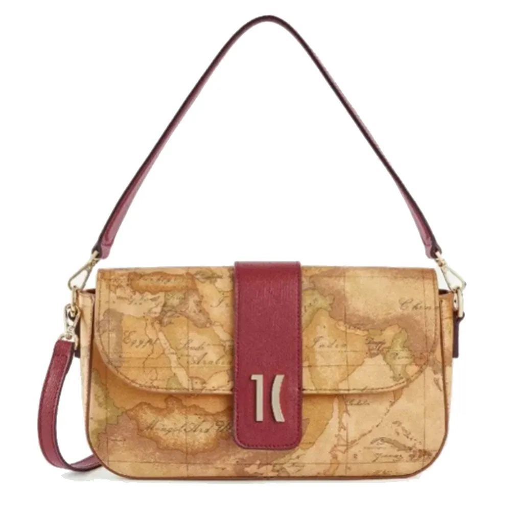 Borsa Donna Baguette con Tracolla 1A Classe Alviero Martini linea Idol Bag stampa Geo Classic e Cabernet GZ07