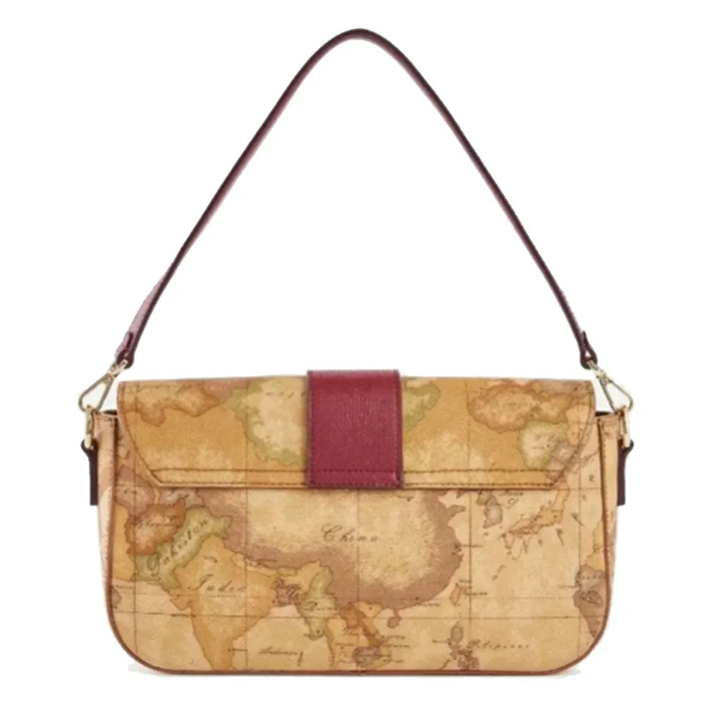 Borsa Donna Baguette con Tracolla 1A Classe Alviero Martini linea Idol Bag stampa Geo Classic e Cabernet GZ07