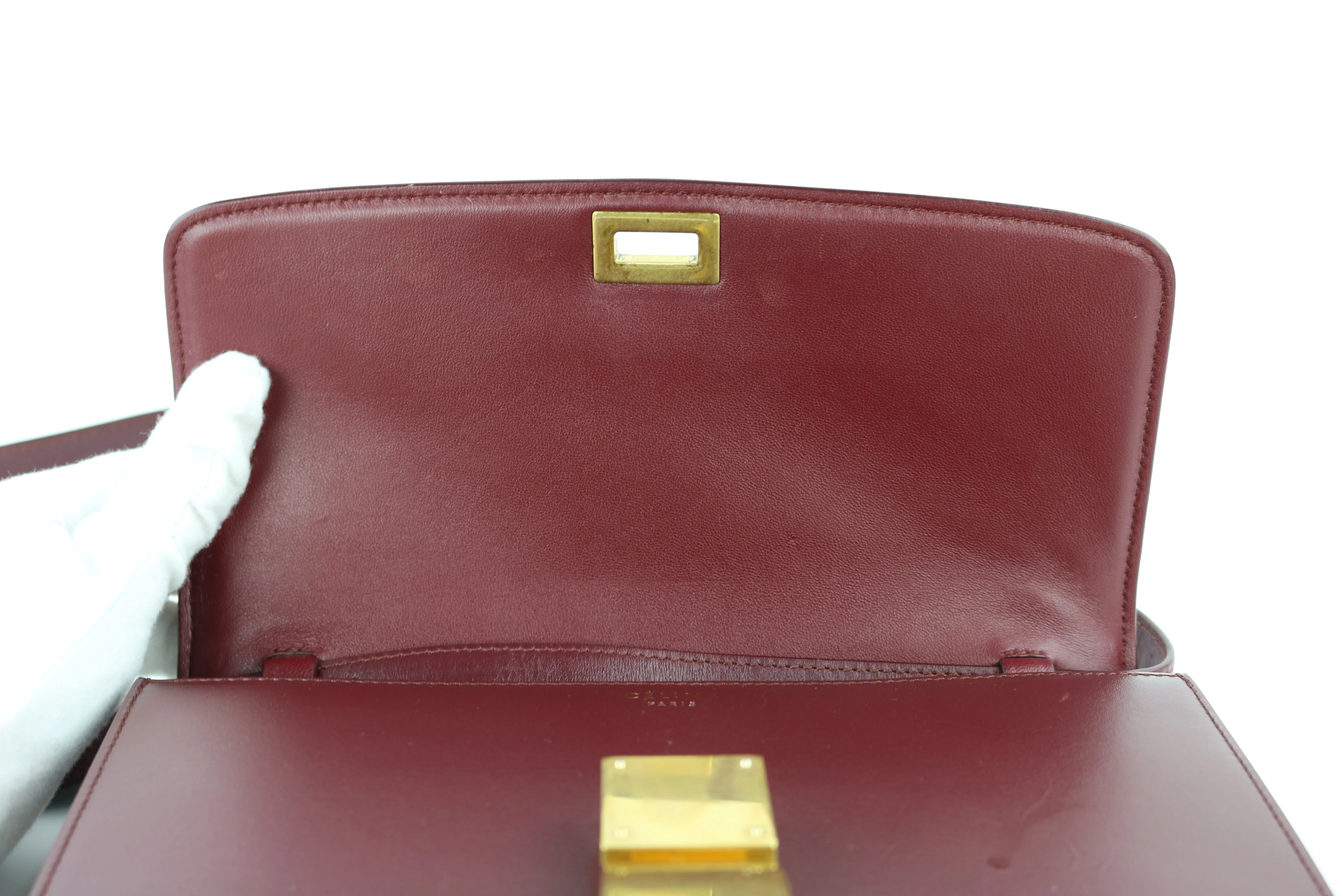 Burgundy Medium Box Bag