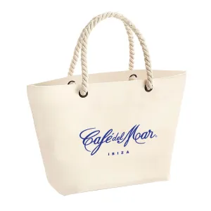 Café del Mar Ibiza Bold Blue Logo Rope Handle Beach Bag