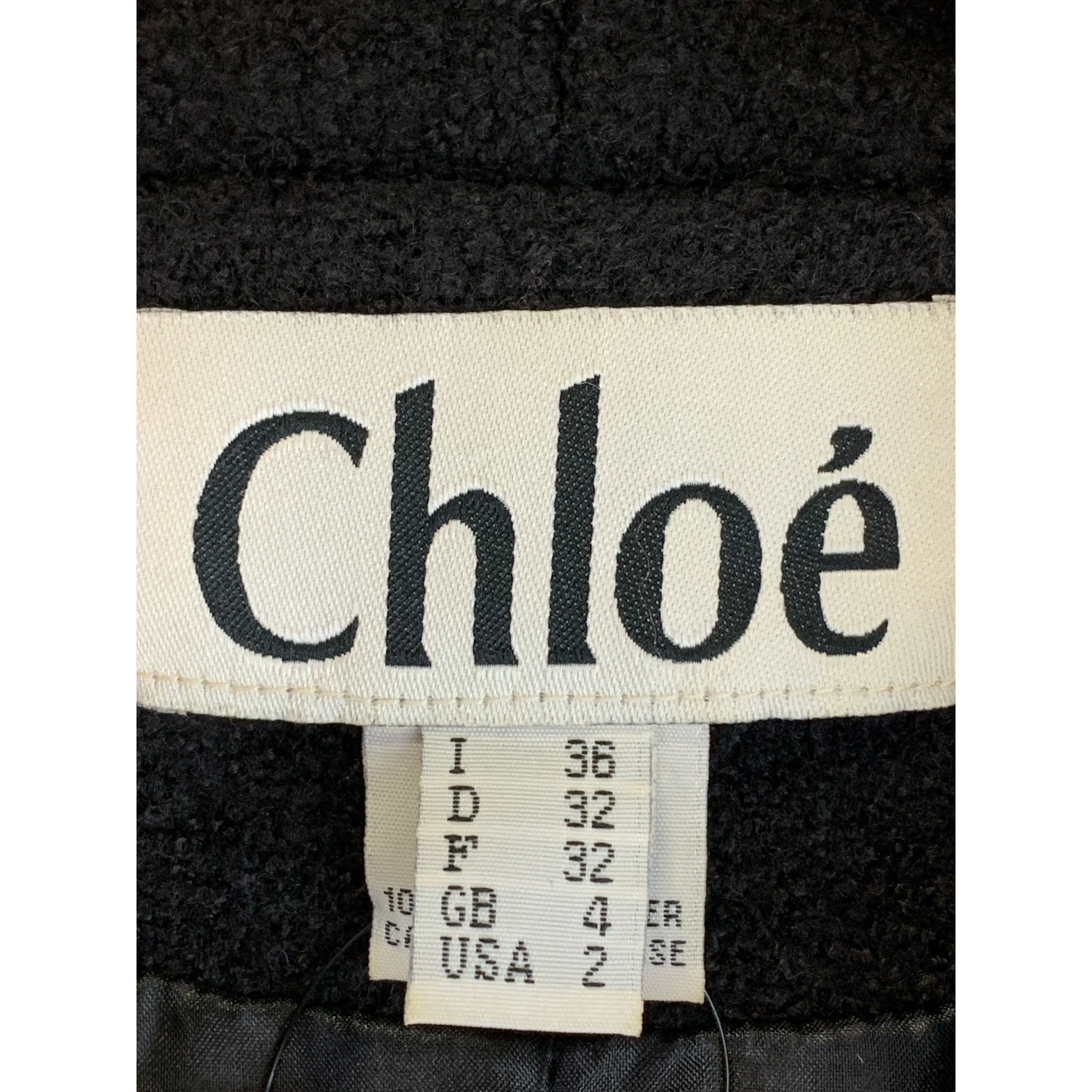 #Chloe/Coat/36/BLK/Wool