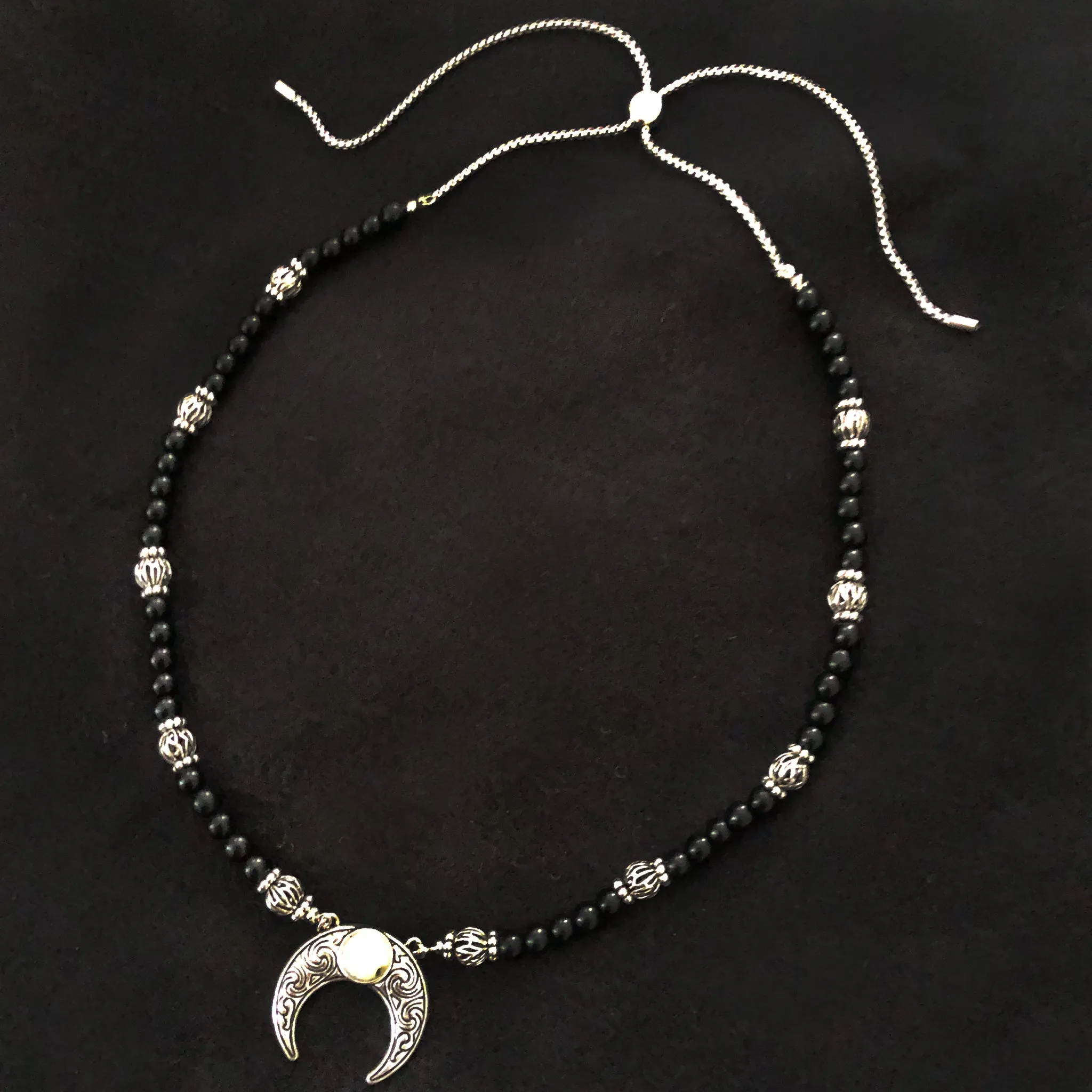 Coven Obsidian Beaded Necklace