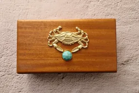 Crab with Turquoise Mahogany Box