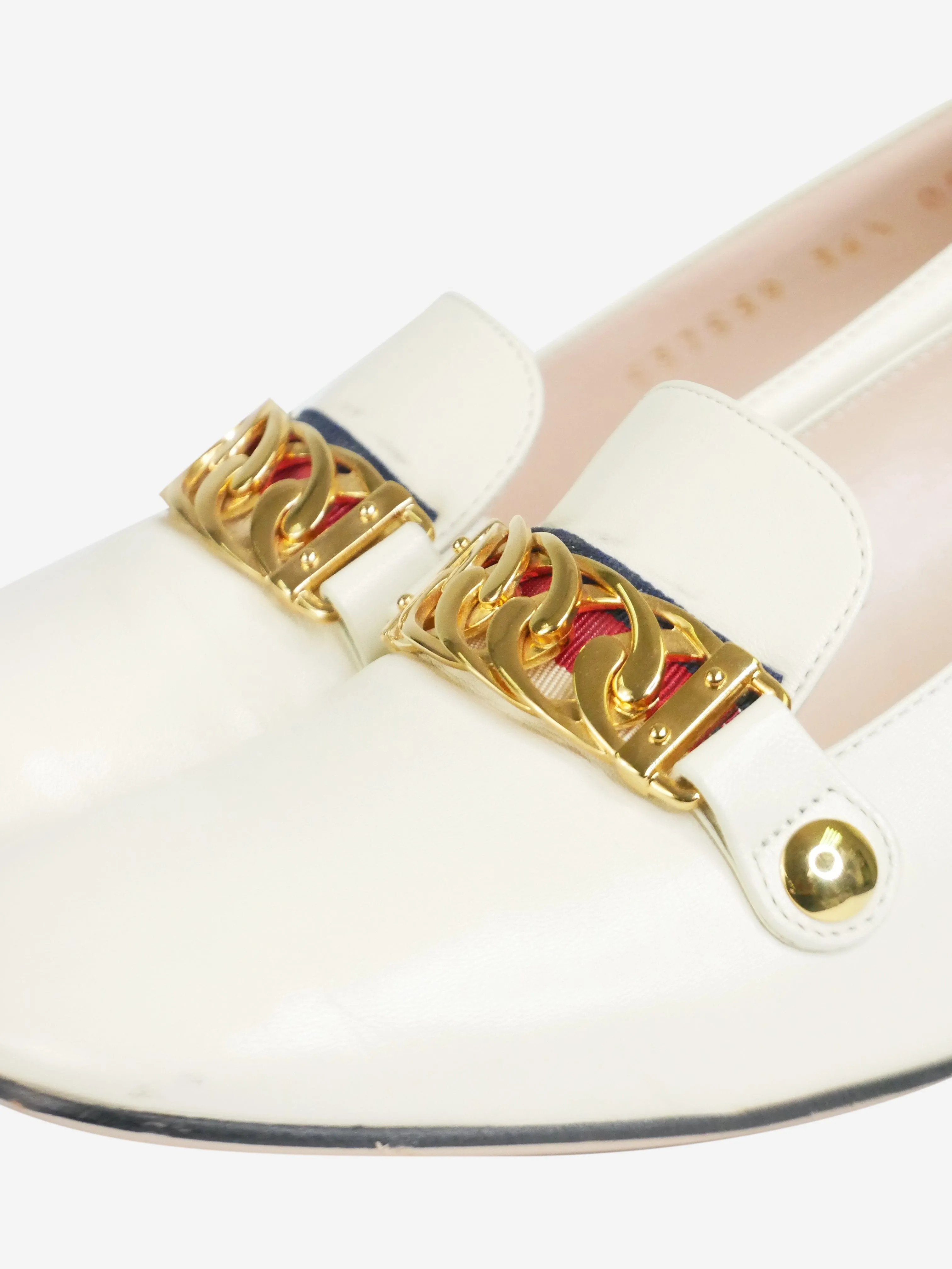 Cream chain buckle pumps - size EU 36.5