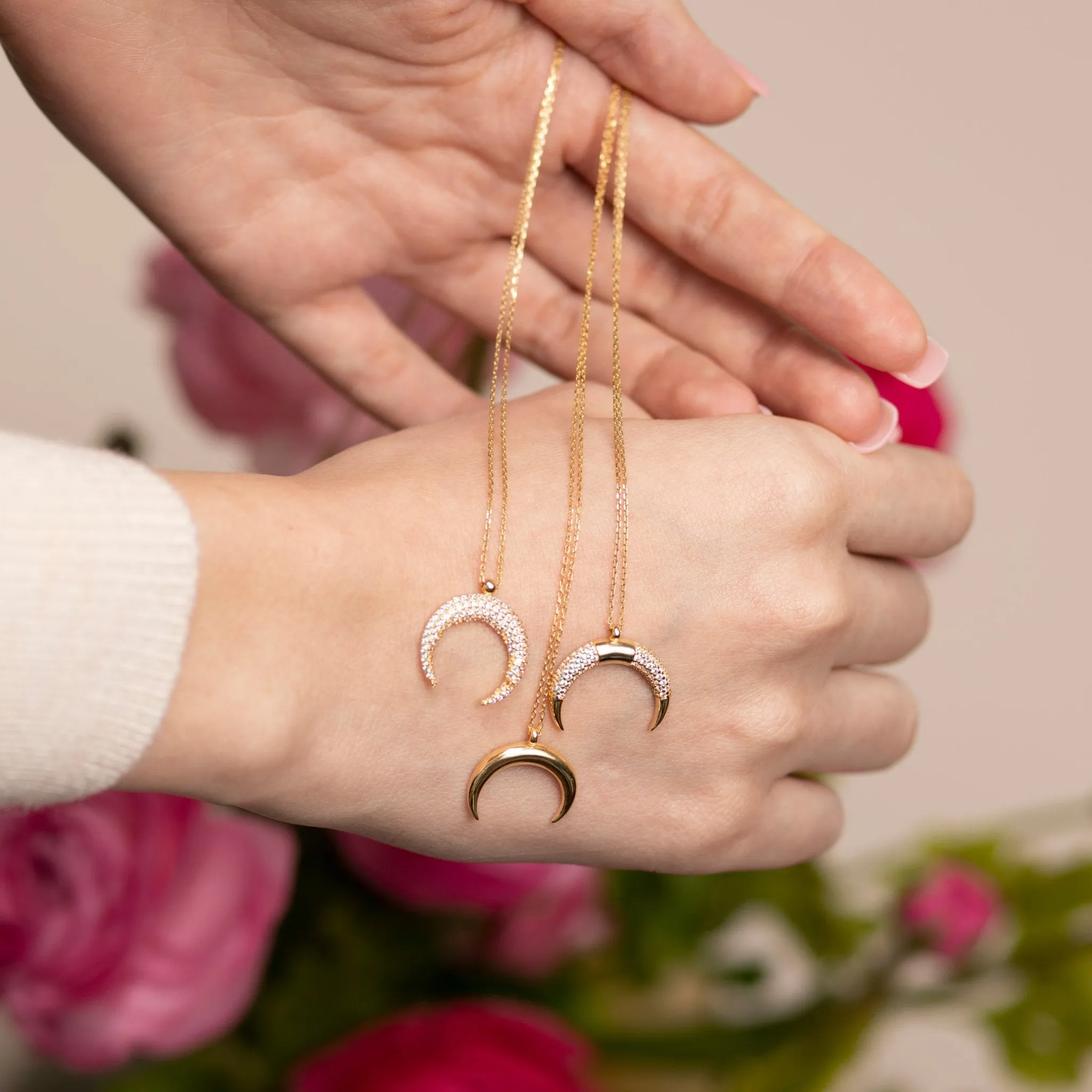 Crescent Moon Sapphire Necklace