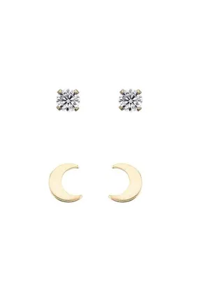 Drea Gold Stud Pack Moon & Stars