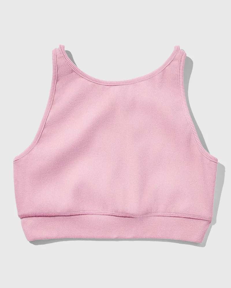 EcoKnit Ribbed High-Neck Sports Bra