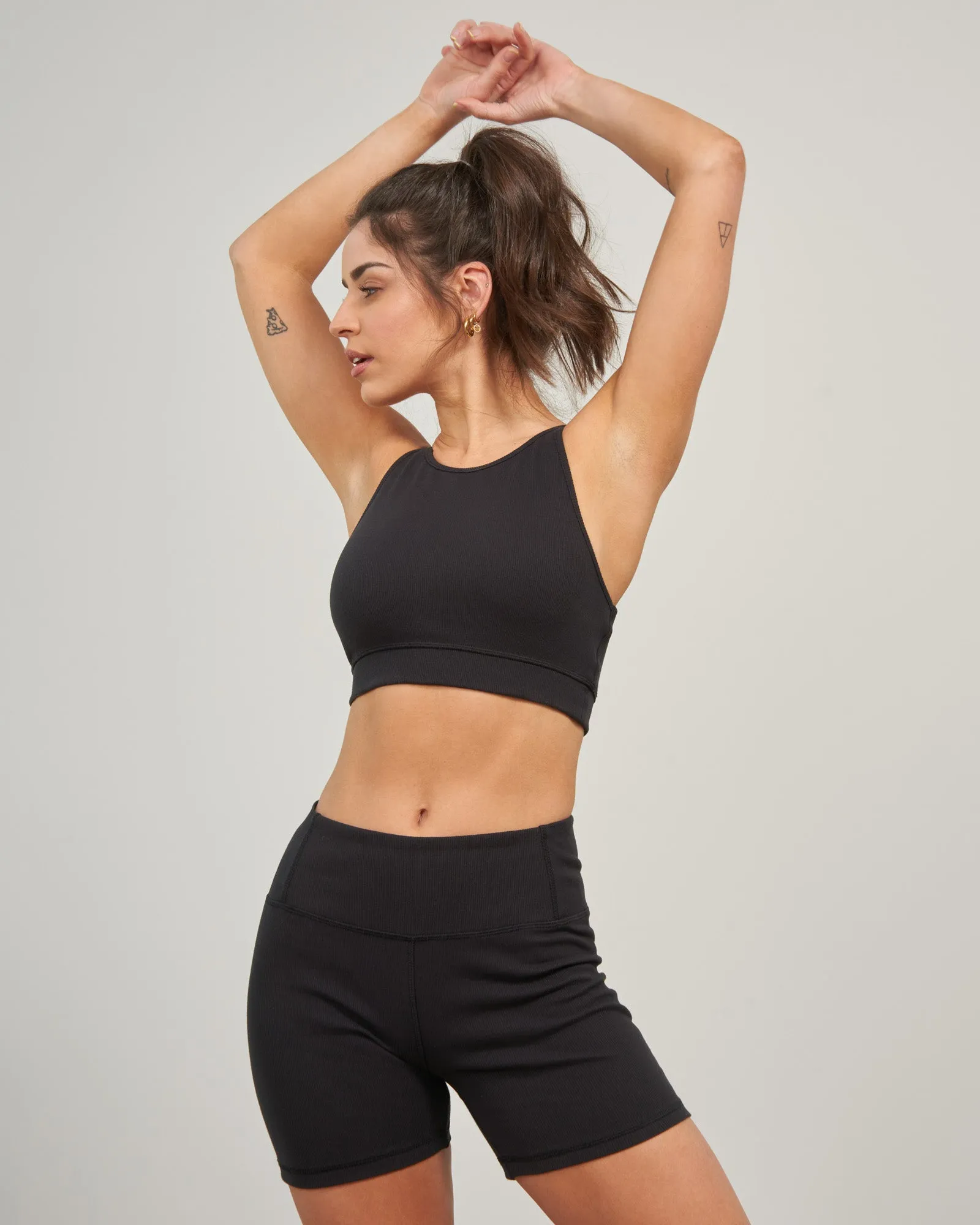 EcoKnit Ribbed High-Neck Sports Bra