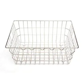 Embassy Dish Draining Basket/Kuda, Rectangle, Size - Small, 50x39x21.5 cms (LxBxH), (Pack of 1, Stainless Steel)