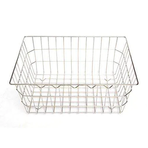 Embassy Dish Draining Basket/Kuda, Rectangle, Size - Small, 50x39x21.5 cms (LxBxH), (Pack of 1, Stainless Steel)