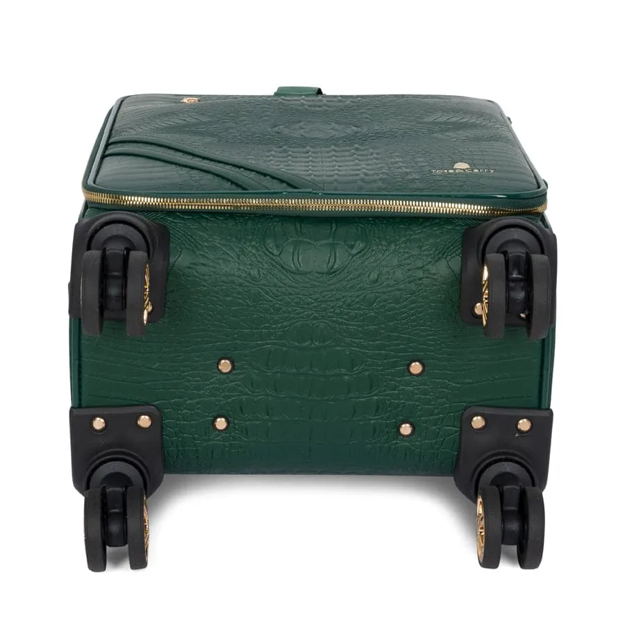 Emerald Green Apollo 2 Faux Crocodile Skin 2 Piece Suitcases