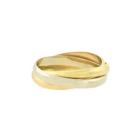 Estate 18kt Gold 3-Tone Trinity Roller Ring