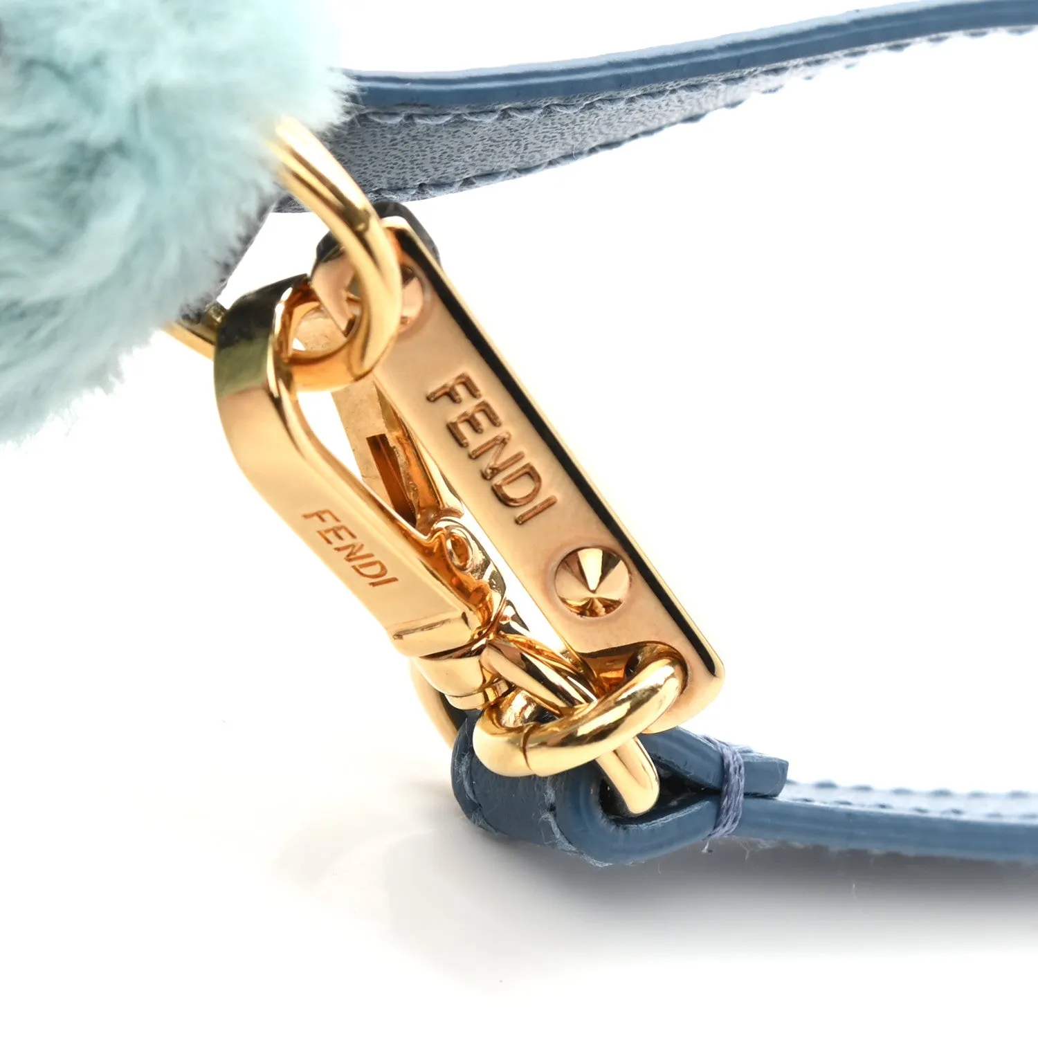 Fendi Pink / Blue Ice Cream Mink Fur Bag Charm In F141i Macar One Size