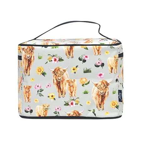 Floral Cow NGIL Large Top Handle Cosmetic Case