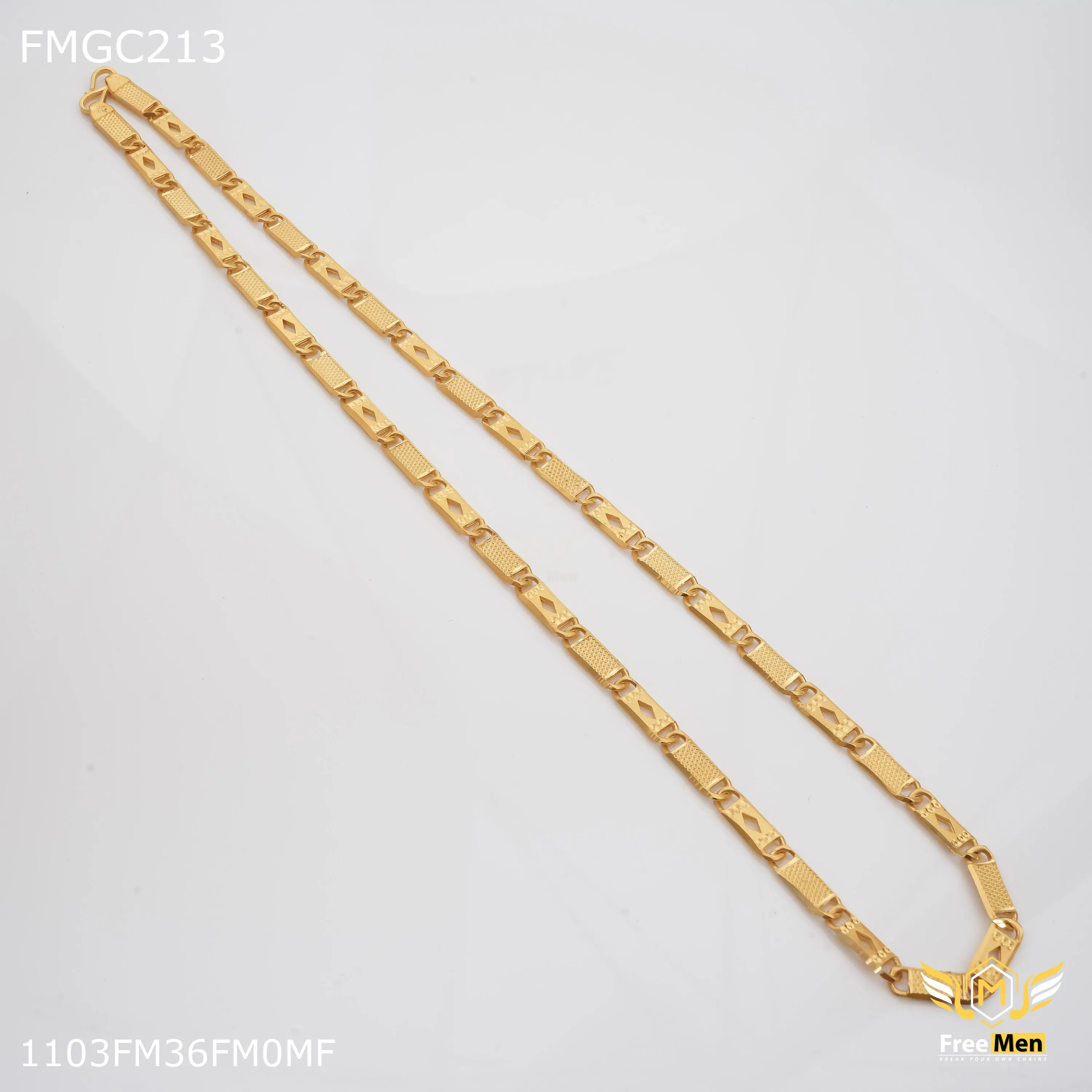 Freemen 1GM Long square biscuit Chain for Man - FMCG213