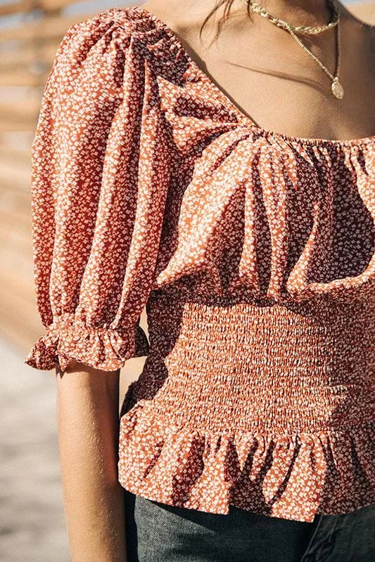 Getaway Blouse in Terracotta