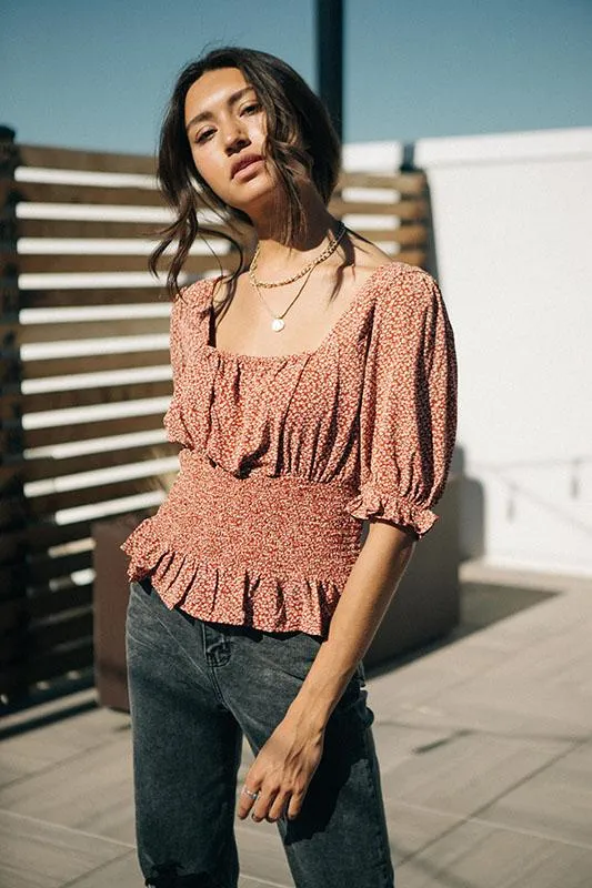 Getaway Blouse in Terracotta