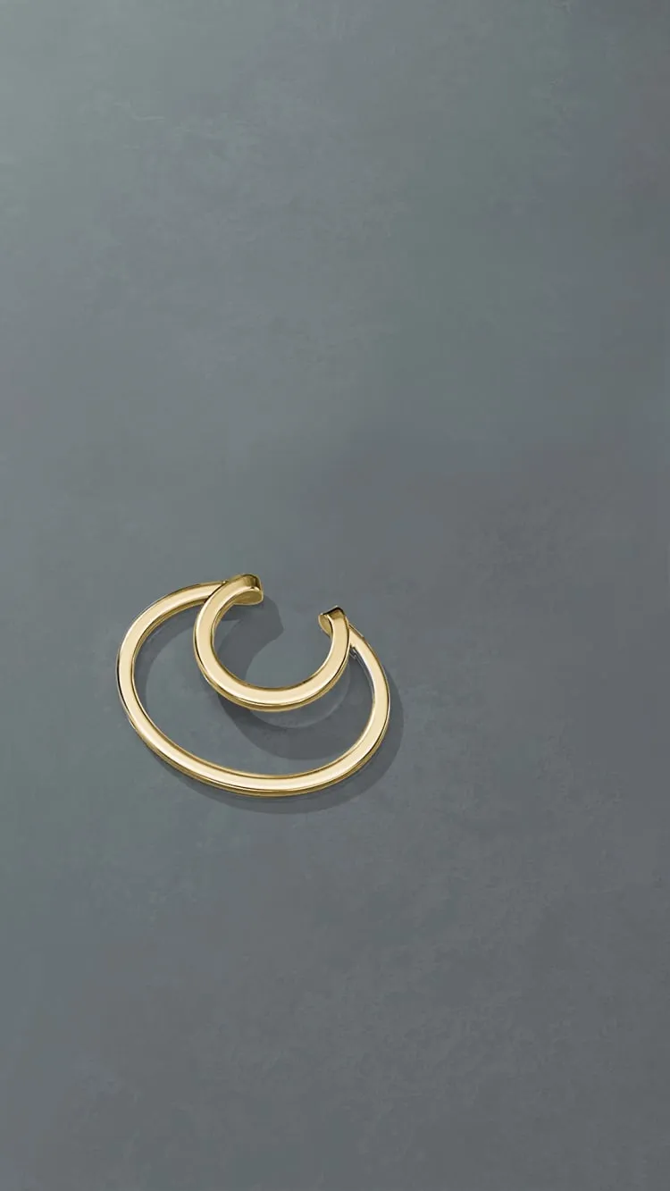 gold moon ear cuff