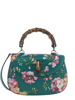 Gucci Bamboo Classic Blooms Small Top Handle Bag