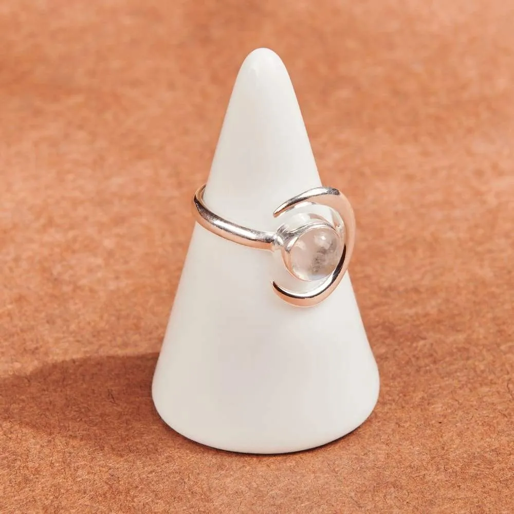 Handmade Half Moon Moonstone Ring