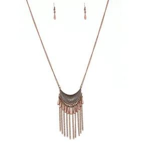 Happy is the Huntress Copper Necklace