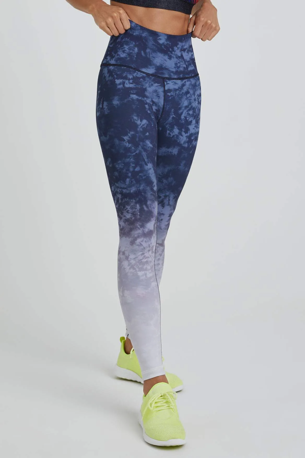 High Waist Reversible Leggings Indigo Roller Girl