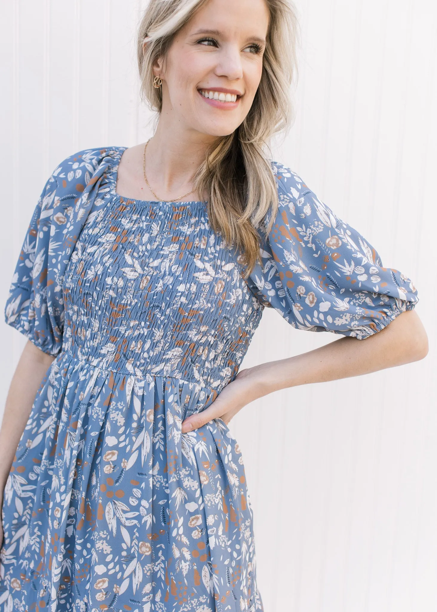 Indigo Floral Dress