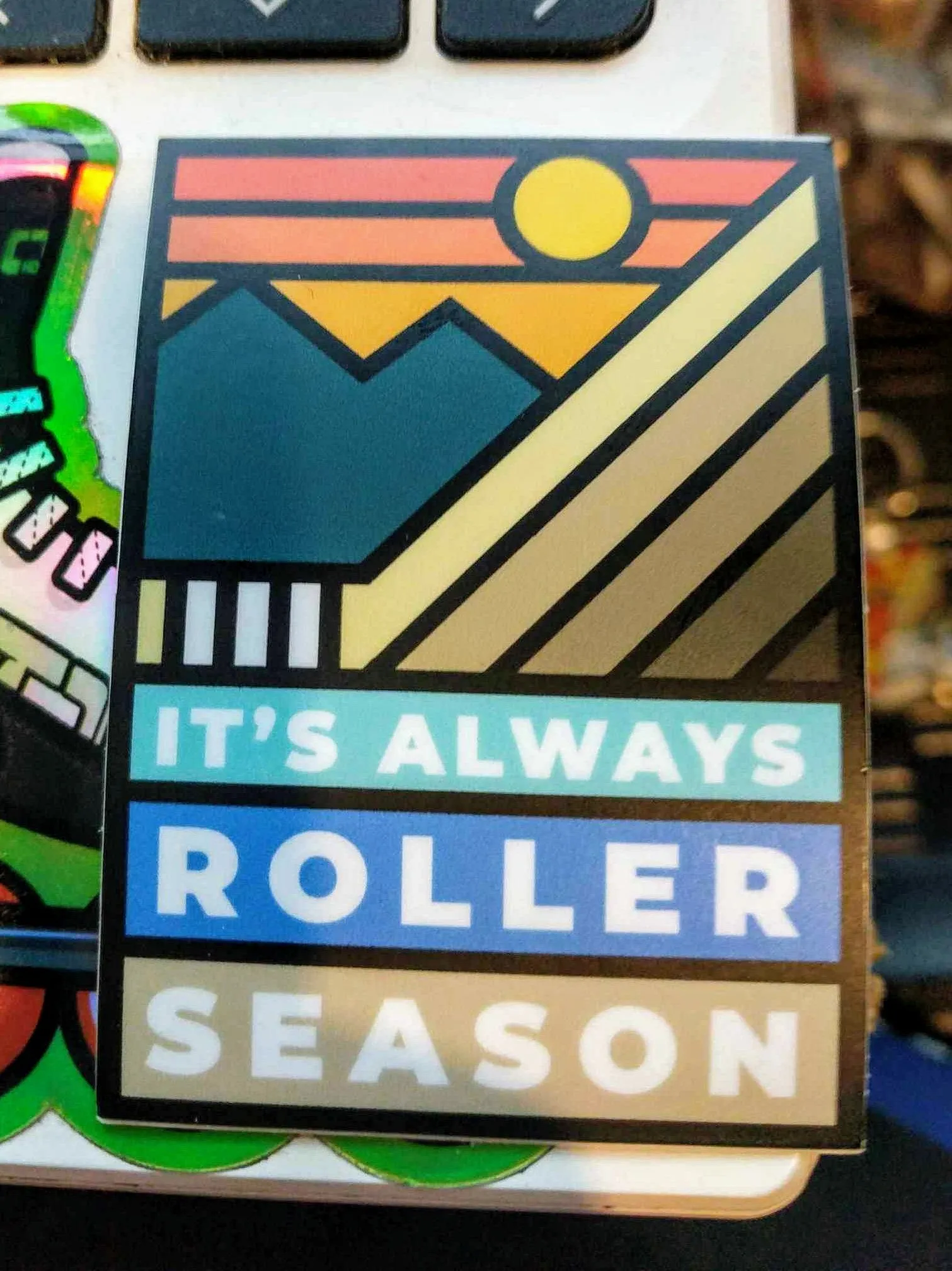 It's ALWAYS Roller Season Stained Glass Sticker by Tony Headrick