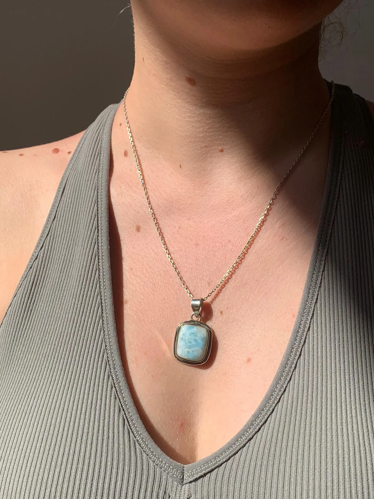 Larimar Brea Pendant - Small Square