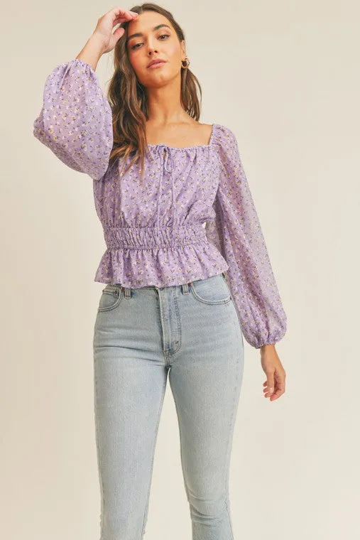 Lavender Floral Blouse