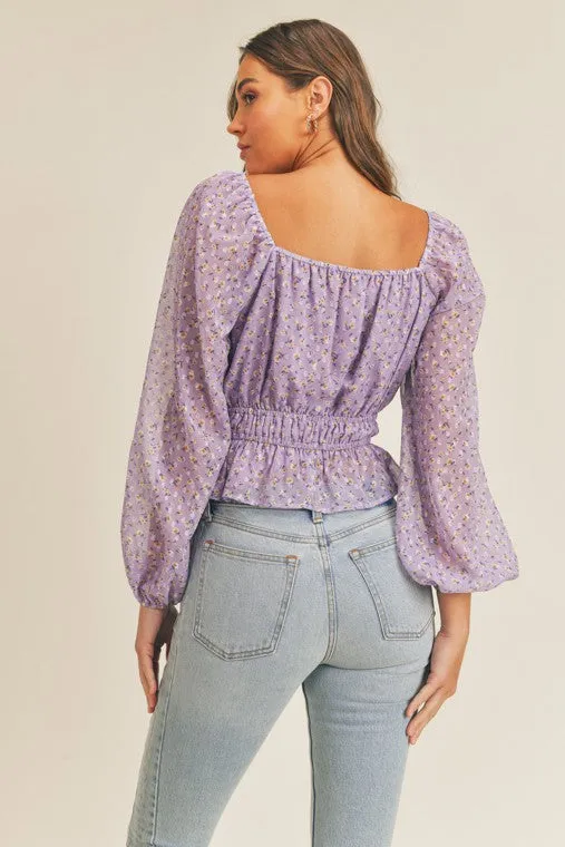 Lavender Floral Blouse