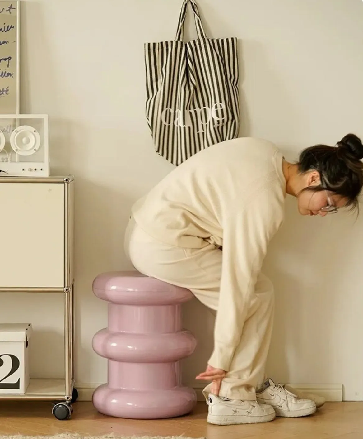 Layered Stack Stool Side Table