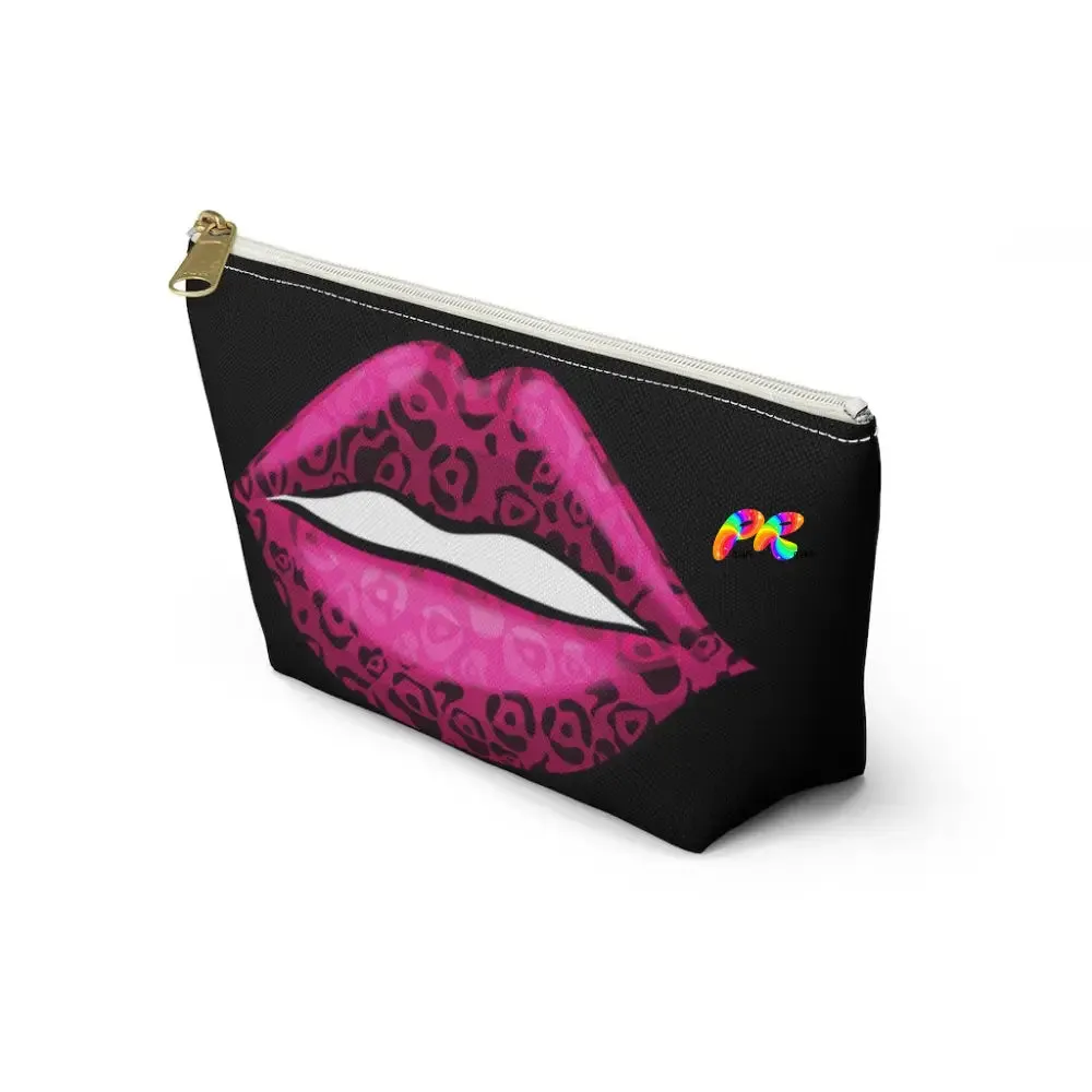 Leopard Print Lips Makeup Bag