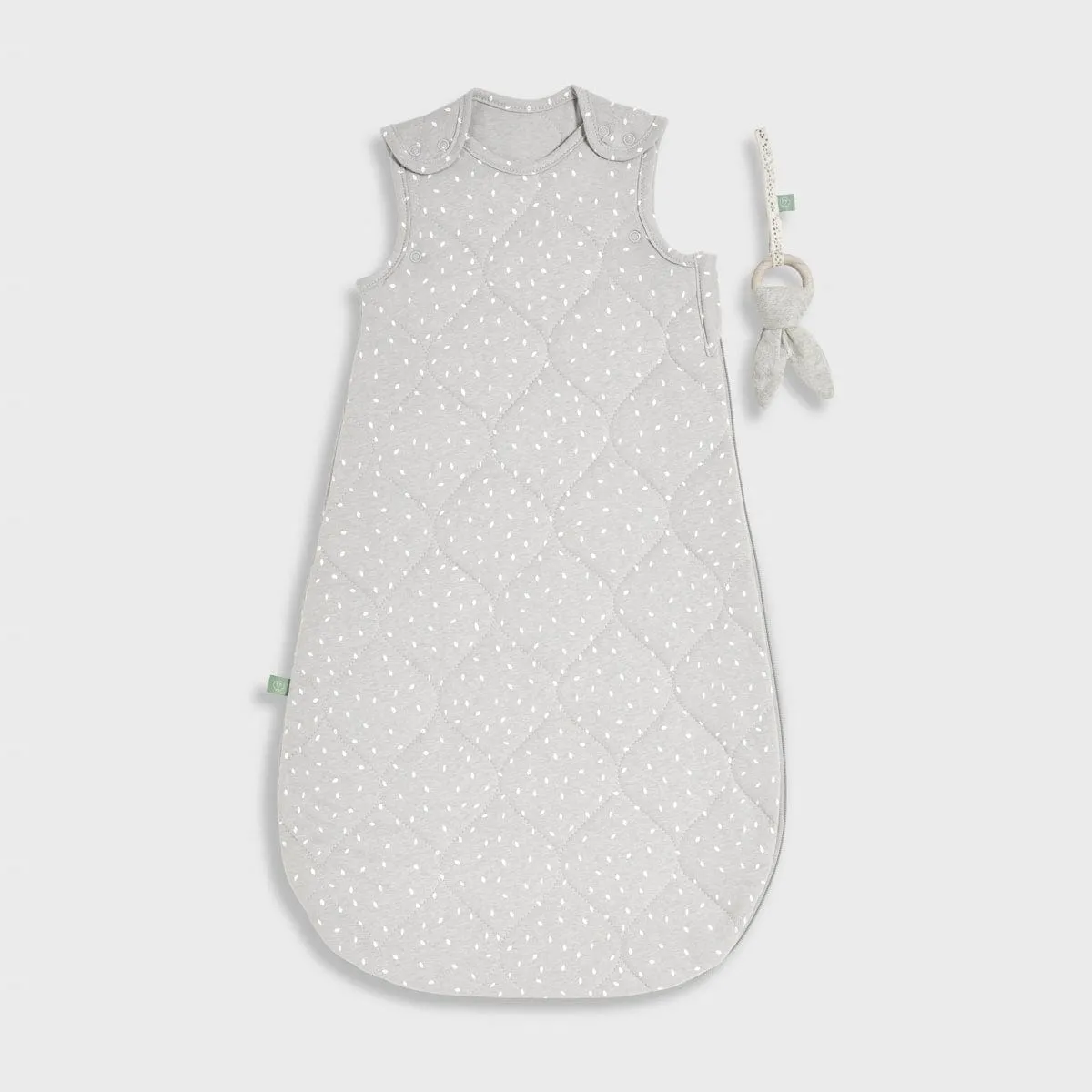 Little Green Sheep Organic Baby Sleeping Bag, 1.0 Tog - Dove Rice (0-6m)