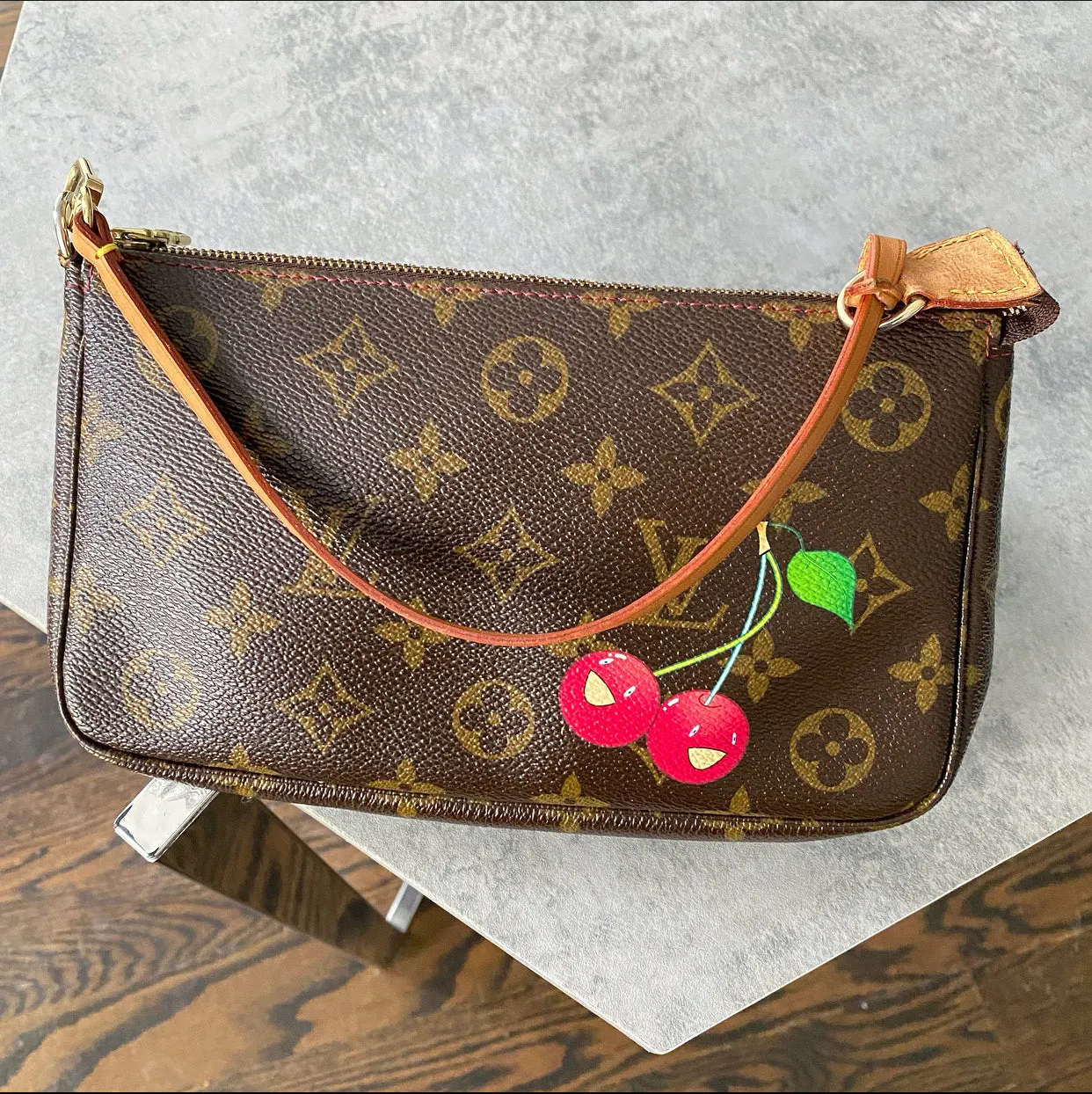 Louis Vuitton Murakami Cerises Monogram Pochette Accessoires Bag