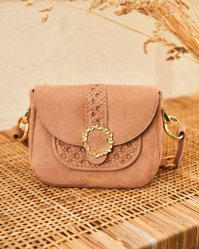 Mira Braided Vegan Suede Crossbody Bag | Petal