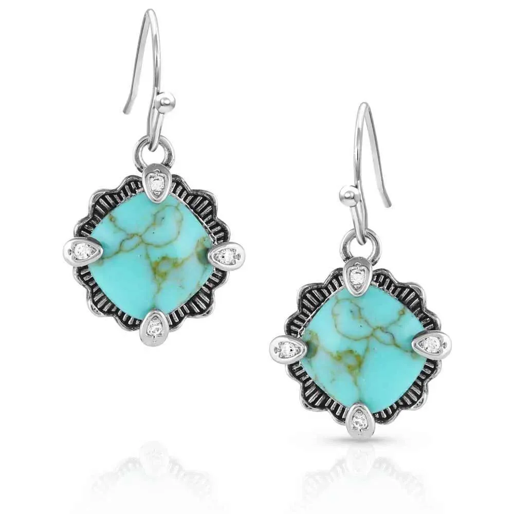 Montana Silversmiths Crystal Cornerstone Turquoise Earrings