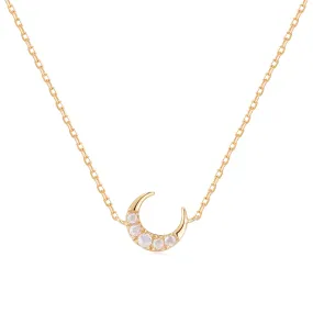 Moonstone Gold Petite Moon Necklace